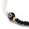 Evil Eye Lampwork & Glass Seed Beaded Elastic Waist Bead Chains NJEW-C00020-06-5