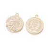 Brass Coin Pendants KK-L180-081G-2