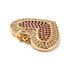 Brass Micro Pave Cubic Zirconia Pendants ZIRC-P092-040G-RS-4