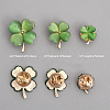 CHGCRAFT 12Pcs 3 Size Green Resin Clover Lapel Pin Brooch JEWB-CA0001-39-2