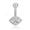 Clear Cubic Zirconia Belly Button Rings WG9960A-22-1