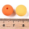 Rubberized Style Imitated Silicone Acrylic Beads MACR-T048-01B-16-3