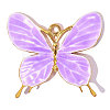 304 Stainless Steel with Purple Enamel Pendants SA-OY001-27G-02-1