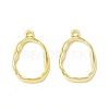 Rack Plating Alloy Oval Open Back Bezel Pendants FIND-G052-41LG-2