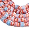 Handmade Millefiori Glass Oval Bead Strands LK-Z001-01B-08-2