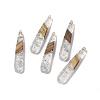 Transparent Resin & Walnut Wood Pendants RESI-M027-12F-3