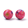 Opaque Flower Printed Acrylic Beads MACR-S271-10mm-05-2