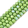 Electroplate Opaque Solid Color Glass Beads Strands EGLA-A044-P6mm-L30-1