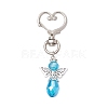 2Pcs 2 Colors Angel Glass Pendant Decorations HJEW-JM02569-4