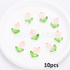 10Pcs Glass Pendants PALLOY-YW00040-08-1