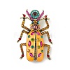 Beetles Enamel Pin with Rhinestone JEWB-P016-06AG-02-1