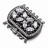 Brass Cubic Zirconia Box Clasps ZIRC-O020-08B-NR-2