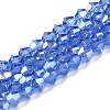Transparent Electroplate Glass Beads Strands EGLA-A039-T4mm-B07-1