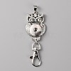 Alloy Rhinestone Snap Keychain Making KEYC-WH0018-58-2