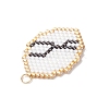 Glass Seed Beaded Twelve Constellations Pendants PALLOY-MZ00891-09-4