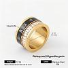 304 Stainless Steel Rhinestone Wide Band Finger Rings XC5005-28-1