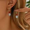Golden Glass Bead Vintage Ethnic Style Tassel Brass Hoop Earrings for Women RK1435-3-1
