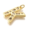 Brass Micro Pave Clear Cubic Zirconia Pendants KK-G521-01G-K-2