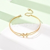 Bowknot 304 Stainless Steel & Rhinestone Cuff Bangles for Women BJEW-Z176-02G-2