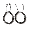 8mm Round Natural Larvikite Braided Bead Bracelets BJEW-C067-01B-07-1
