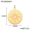 Flat Round Charms 304 Stainless Steel Pendants STAS-OY004-50G-2