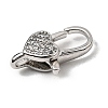 Brass Clear Cubic Zirconia Lobster Claw Clasps KK-Z078-46D-P-2