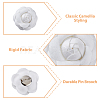 SUPERFINDINGS 6Pcs 3 Size Camellia Shaped Velet Lapel Pins JEWB-FH0001-34-4