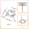 Dragonfly Alloy Crystal Ball Holders DJEW-WH0103-009-2