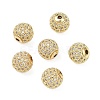 Round Brass Micro Pave Cubic Zirconia Beads ZIRC-N016-01G-10mm-3