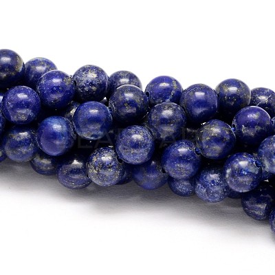 Natural Lapis Lazuli Round Beads Strands X-G-I181-09-4mm-1