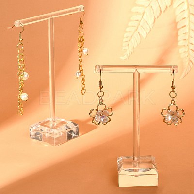 T Bar Organic Glass Earring Display Stand EDIS-G001-01-1
