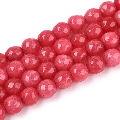 Dyed Natural White Jade Beads Strands G-T139-6mm-60-10-1