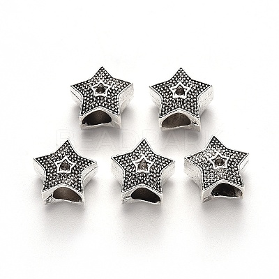 Tibetan Style Alloy European Bead Rhinestone Settings TIBE-N006-145AS-LF-1