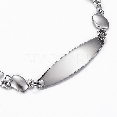 Tarnish Resistant 304 Stainless Steel ID Bracelets BJEW-H520-16P-1