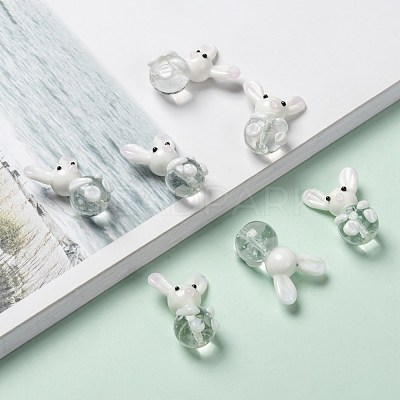 Handmade Bunny Lampwork Beads LAMP-P051-J01-1