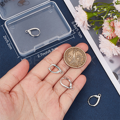 4Pairs Brass Micro Pave Clear Cubic Zirconia Leverback Earring Findings KK-BBC0021-97P-1