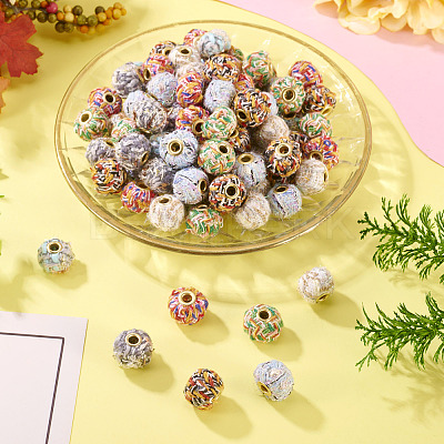 100Pcs Vintage Straight Hole Small Fragrant Fabric Beads FIND-TA0006-79-1