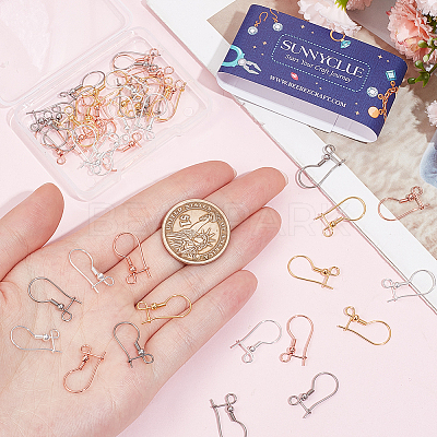 48Pcs 4 Colors 316L Surgical Stainless Steel Hoop Earring Findings STAS-SC0008-51-1