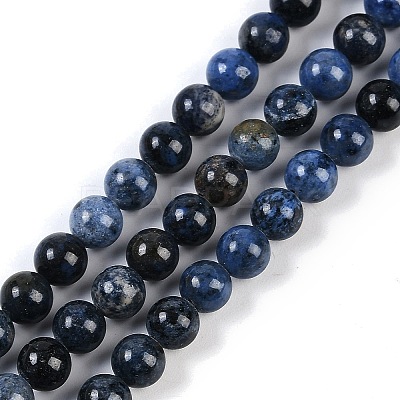Natural Dumortierite Beads Strands G-G167-A06-6MM-1