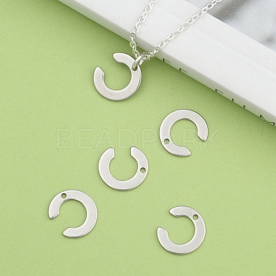 Non-Tarnish 304 Stainless Steel Letter Charms X-STAS-O072-C-1