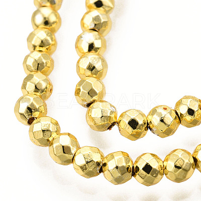 Electroplate Non-magnetic Synthetic Hematite Bead Strands G-Q465-16G-1