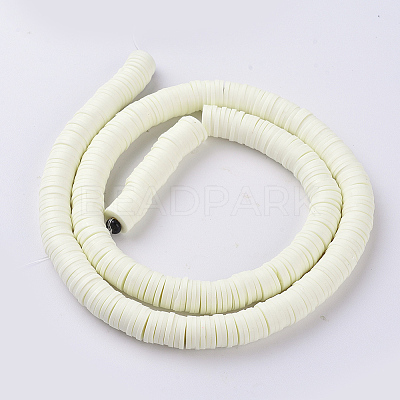 Flat Round Handmade Polymer Clay Beads LS-CLAY-R067-8.0mm-21-1