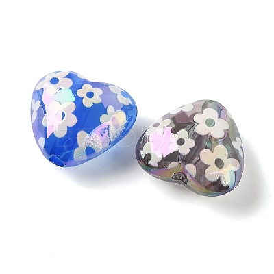 UV Plating Printed Opaque Acrylic Beads AC-CBAEAA8-16-1