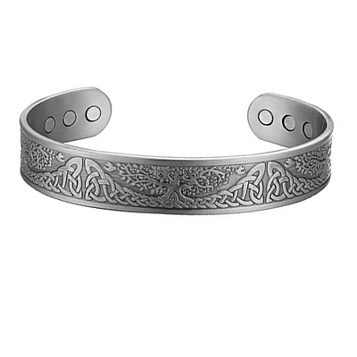 Tree of Life Pattern Alloy Magnetic Cuff Bangles for Men FS-WG37AAB-02-1