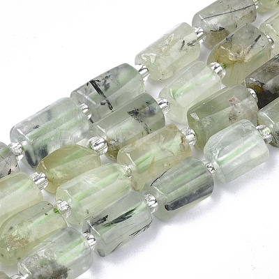 Natural Prehnite Beads Strands G-S345-8x11-007-1