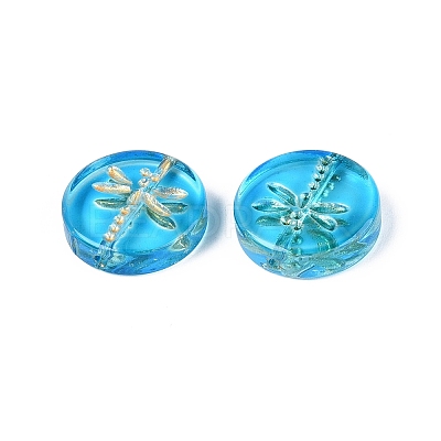 Baking Paint Transparent Glass Beads DGLA-N018-30B-1