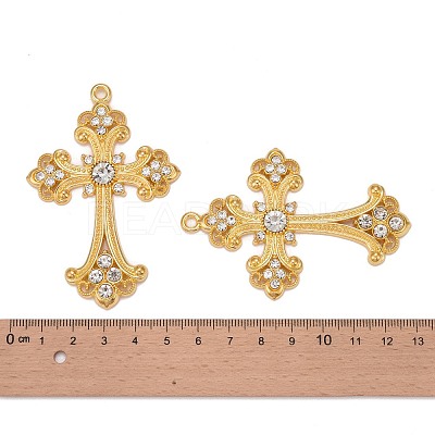 Alloy Rhinestone Cross Big Pendants LS-ALRI-1475-G-RS-1