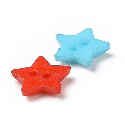 2-Hole Acrylic Star 12MM Sweater Kids Clothes Findings X-BUTT-E053-M-1