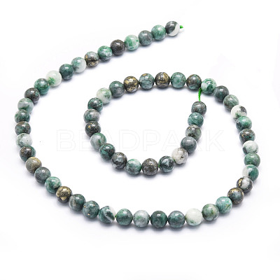 Natural Dioptase Round Beads Strands G-E569-Q01-A-1