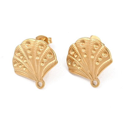 Ion Plating(IP) 304 Stainless Steel Stud Earring Findings STAS-Z175-02G-02-1